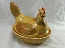 VINTAGE SADLER pottery chicken hen on nest lidded dish bowl storage