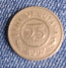 1967 Bank of Guyana 25 Cent