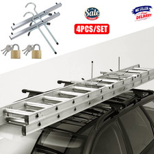4 PCS/SET Heavy Duty Ladder Roof Rack Clamp Clamps 2 Locks Lockable Safe Ladders
