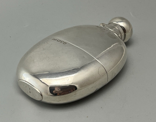 Antique silver hip flask - antique,