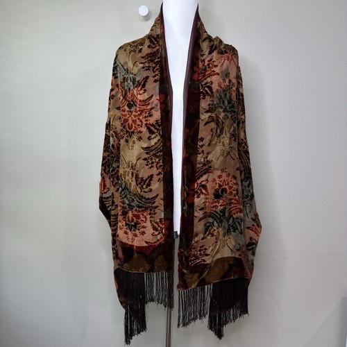 Vtg velvet burnout silk - velvet, piano