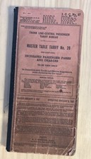 Jan 3, 1957 Trunk Line-Central Passenger (Railroad) Master Table Tariff No 20