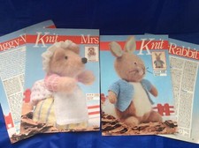 Peter Rabbit & Mrs Tiggy Winkle Knitting Patterns Original Magazine Pull Outs