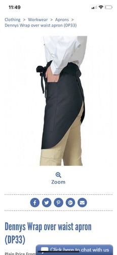 Denny black wrap over - wrap, apron