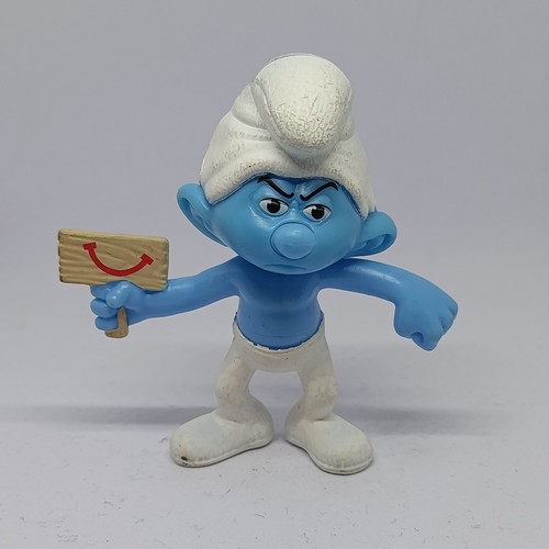 Mcdonalds smurfs toy sign - smurfs,