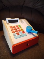 Wooden Cash Register Till Pretend Play Shopping Toy for Kids