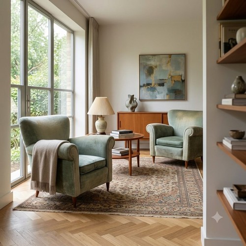 Vintage armchairs fabric - armchairs,