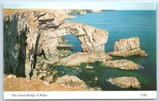 Postcard Pembrokeshire Green Bridge of Wales Stone Arch