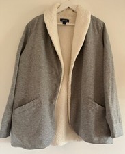 Lands End Women's Sherpa Fleece Lined Cardigan Jacket Size L