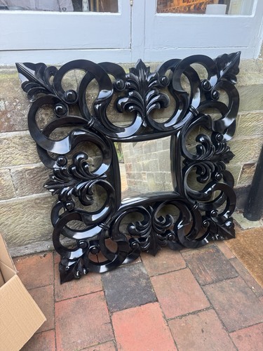 Large ornate black carved wall - large,