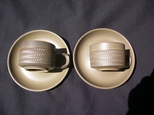 Two denby chevron - cups, and