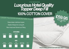 KING SIZE MATTRESS TOPPER/BOOSTER EXTRA COMFORT  100% COTTON COVER LUXURY B376
