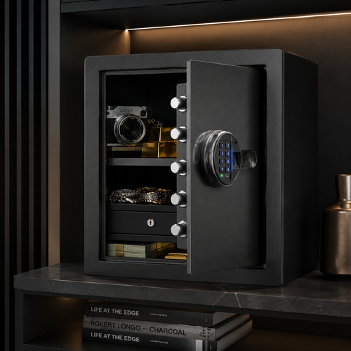 Black biometric fingerprint - black,