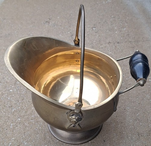 Vintage brass coal - coal, scuttle
