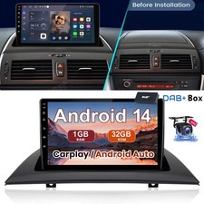DAB+ 9" Android 14 For BMW X3 E83 2004-2012 Car Stereo Radio GPS Nav CarPlay+Cam