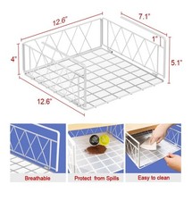 1 PC Under Shelf Basket, Hanging Storage Baskets Vertical Wire Rack with Liner 