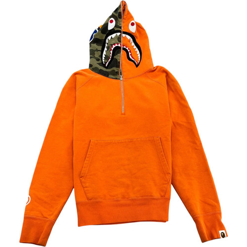 Bape men shark hoodie orange - bape,