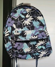 ROXY BLUE TEAL TROPICAL FLORAL SCHOOL COLLEGE BACKPACK RUCKSACK BAG