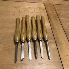 Woodturning set of chisels 6 Various gouges by Marples  Sheffield steel