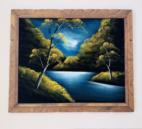 Black velvet painting - black,
