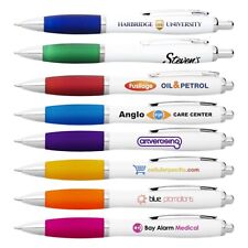 Personalised Printed Pens Full Colour ANY Text or LOGO Curvy Pens Promotional