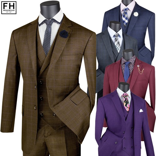Vinci men glen plaid - men's, 3-piece