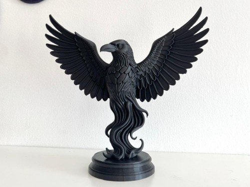 Raven sculpture decor - sculpture,