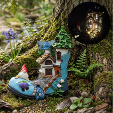 Solar Boots Shoe House Garden
