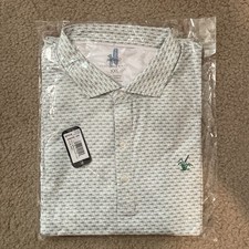 Johnnie O Featherweight Polo Mint Julep White Green XXL New In Plastic