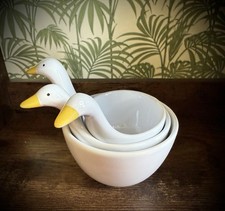 Duck Goose Ceramic Nesting Measuring Cups Set of 3 Cottagecore Farmhouse Country