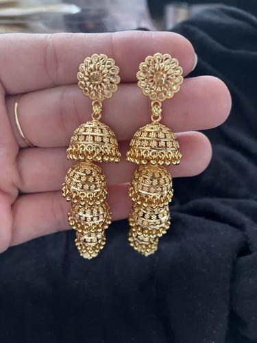 Jhumka jhumki gold look indian - jhumka,