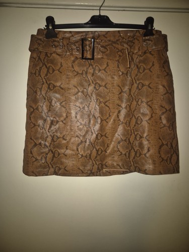 Faux leather snake skin skirt