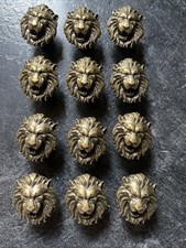 12X Lions Head Drawer Knobs+Screws Cupboard Door Pull Decorate Crafting Ukseller