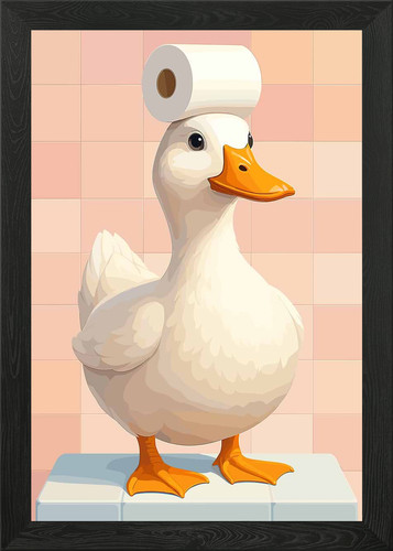 Duck with toilet paper head - with,