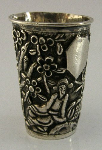 Chinese export silver tot shot - chinese,