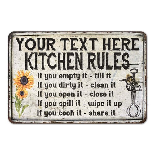 Personalized kitchen rules - personalized,