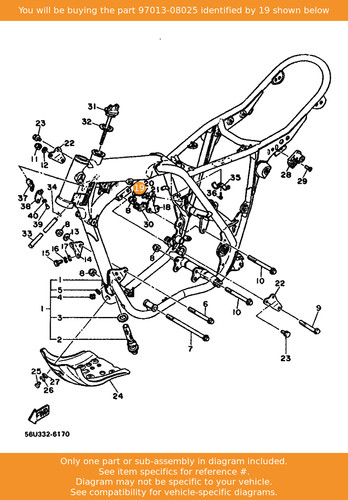 Yamaha bolt 97013 08025 oem - bolt,, 97013-08025