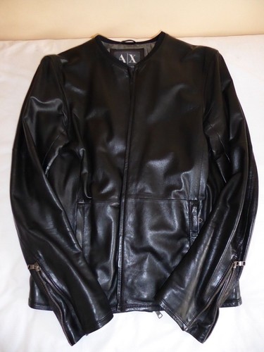 Armani exchange black leather - exchange,