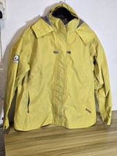 Tribord Yacht Club Yellow Waterproof Rain Sailing Hooded Jacket Size XL 24" Pit.