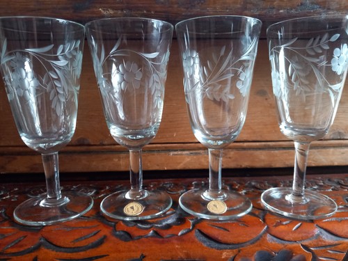 Vintage glass port sherry - 4x,