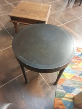 Moroccan round wood table 60  x 60cms high, wear on the top