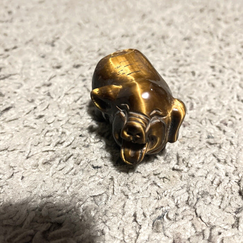 Hand carved tiger s eye - hand, tiger's