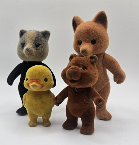 Flocked felt animal figures - flocked/felt,