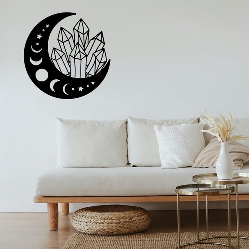 Moon crystal vinyl decal - moon,