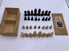 Chess Set Antique Wooden French See Pictures