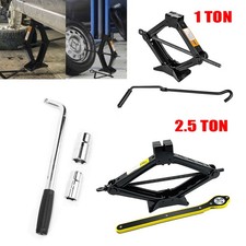 1/2.5 Ton Scissor Jack Lift Wind Up for Car Van Garage Speed Handle Wrench