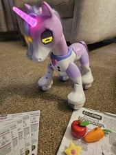 Zoomer Enchanted Unicorn Robot Toy Spin Master Interactive Lights Sounds