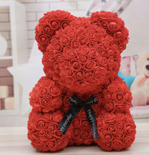 Pink rose teddy bear gift - teddy,
