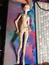 1/4 BJD Doll SD Bare Body Eyes Handmade Face Not Painted Model Girl Woman Resin