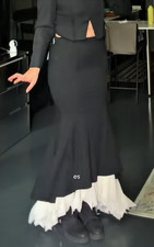 ZARA BNWT 2025. BLACK COMBINED WOOL GODET SKIRT LIMITED EDITION. 9214/606/800